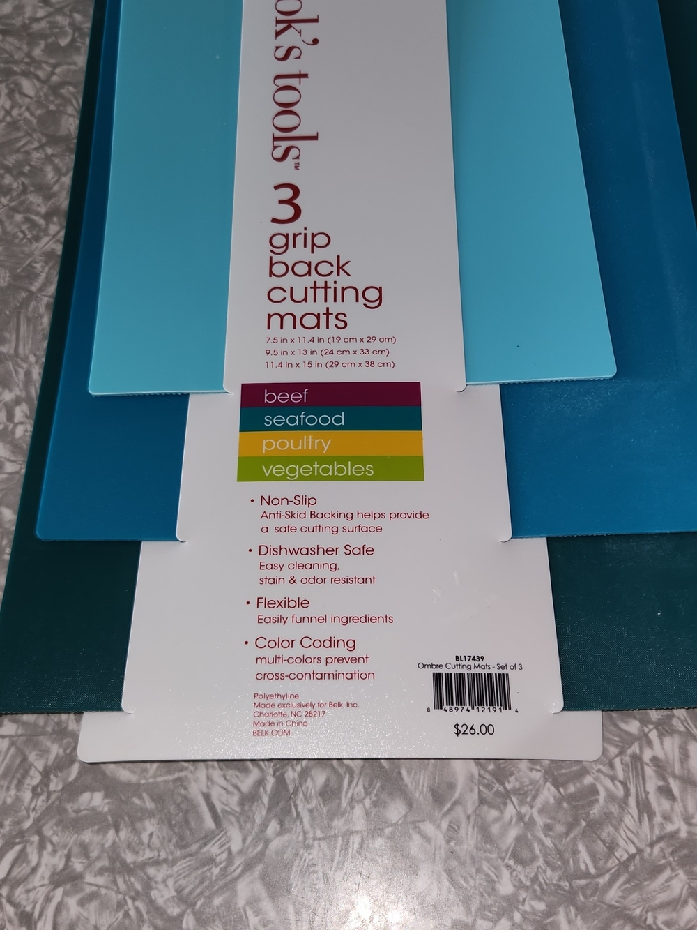 3-Pack Grip Back Cutting Mats - Blue Ombre